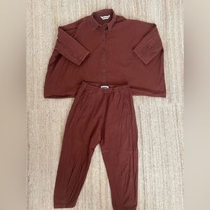 Roucha Maroon Pant Set Size B